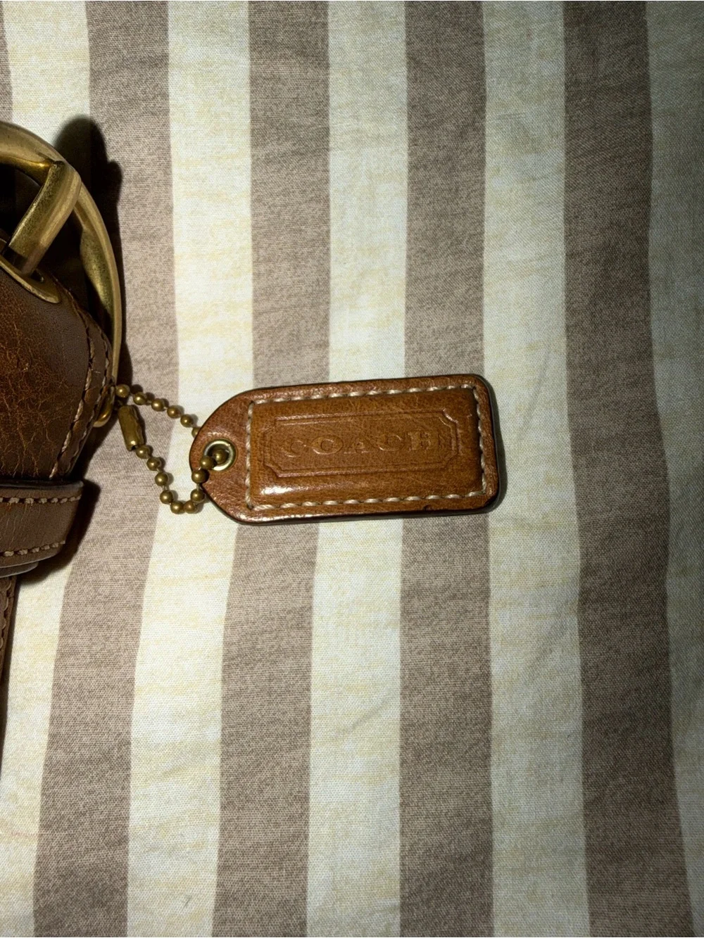 Coach Brown Textured Leather Hobo Bag
